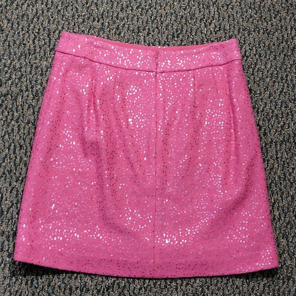 Ann Taylor Loft Sparkly Pink Sequin Skirt Size 2 Gorgeous Hot Pink Color! - Picture 11 of 16